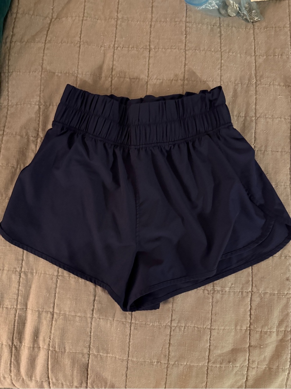 90 Degree By Reflex Navy High-Rise Athletic Shorts